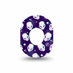 ExpressionMed Aliens Dexcom G7 Mini Tape, Dexcom Stelo Glucose Biosensor System, Single Tape, Alien Head Patch Design, Dexcom Stelo Glucose Biosensor System