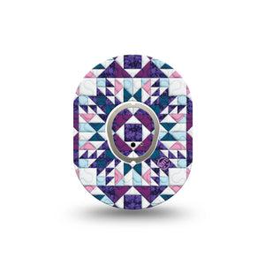 ExpressionMed Quilted Dexcom G7 Mini Tape, Dexcom Stelo Glucose Biosensor System, Single Tape and Single Sticker, Puzzle-like Artwork, Patch Continuous Glucose Monitor Design