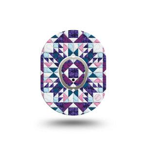 ExpressionMed Quilted Dexcom G7 Mini Tape, Dexcom Stelo Glucose Biosensor System, Single Tape and Single Sticker, Puzzle-like Artwork, Patch Continuous Glucose Monitor Design