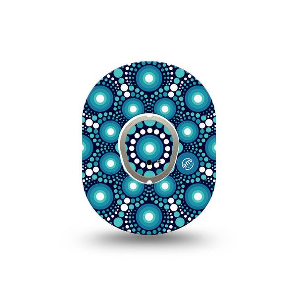 ExpressionMed Dot Art Dexcom G7 Mini Tape, Dexcom Stelo Glucose Biosensor System, Single Tape and Single Sticker, Spheres Artwork, Patch Continuous Glucose Monitor Design