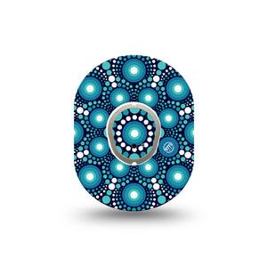 ExpressionMed Dot Art Dexcom G7 Mini Tape, Dexcom Stelo Glucose Biosensor System, Single Tape and Single Sticker, Spheres Artwork, Patch Continuous Glucose Monitor Design