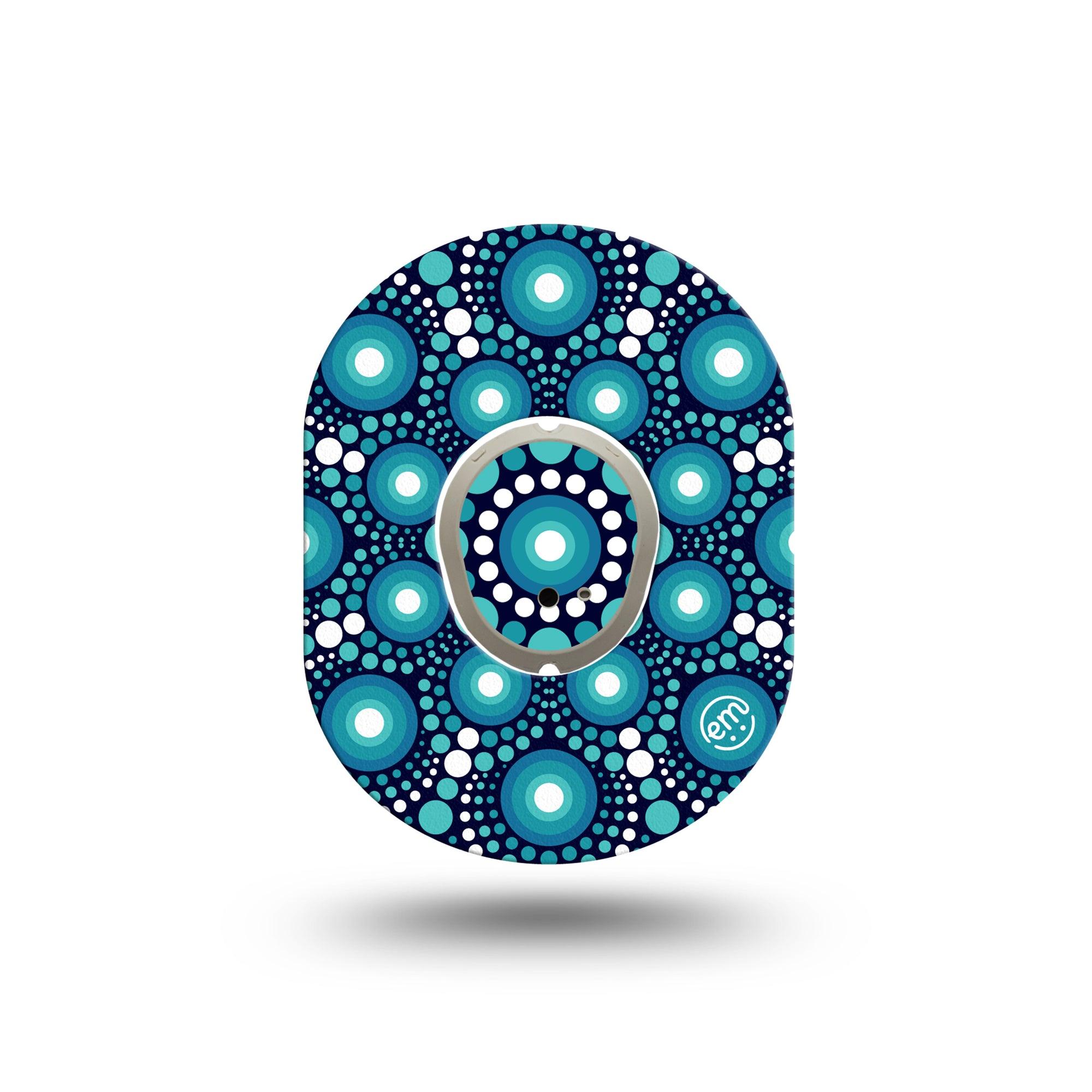ExpressionMed Dot Art Dexcom G7 Mini Tape, Dexcom Stelo Glucose Biosensor System, Single Tape and Single Sticker, Spheres Artwork, Patch Continuous Glucose Monitor Design