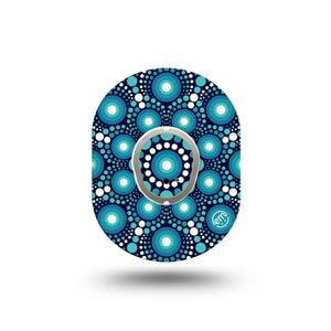 ExpressionMed Dot Art Dexcom G7 Mini Tape, Dexcom Stelo Glucose Biosensor System, Single Tape and Single Sticker, Spheres Artwork, Patch Continuous Glucose Monitor Design