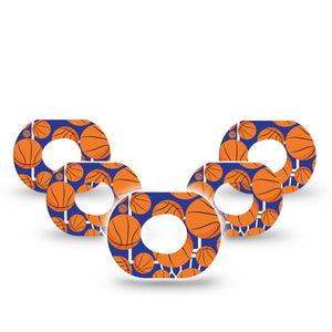 ExpressionMed Basketball Dexcom G7 Mini Tape 5-Pack Team Sports, CGM Plaster Patch Design, Dexcom Stelo Glucose Biosensor System