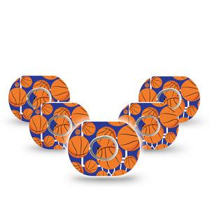 ExpressionMed Basketball Dexcom G7 Mini Tape, 5-Pack Stickers and Tapes, Team Sports, CGM Plaster Patch Design, Dexcom Stelo Glucose Biosensor System