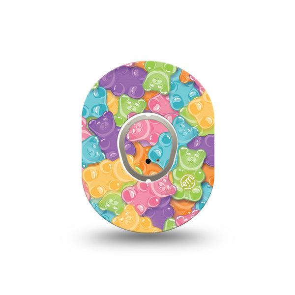 ExpressionMed Gummy Bears Dexcom G7 Mini Tape, Dexcom Stelo Glucose Biosensor System, Single Tape and Single Sticker, Colorful Treats, Patch Continuous Glucose Monitor Design