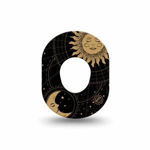 ExpressionMed Cosmic Vibes Dexcom G7 Mini Tape, Dexcom Stelo Glucose Biosensor System, Single Tape, Celestial Artwork, CGM Fixing Ring Patch Design, Dexcom Stelo Glucose Biosensor System