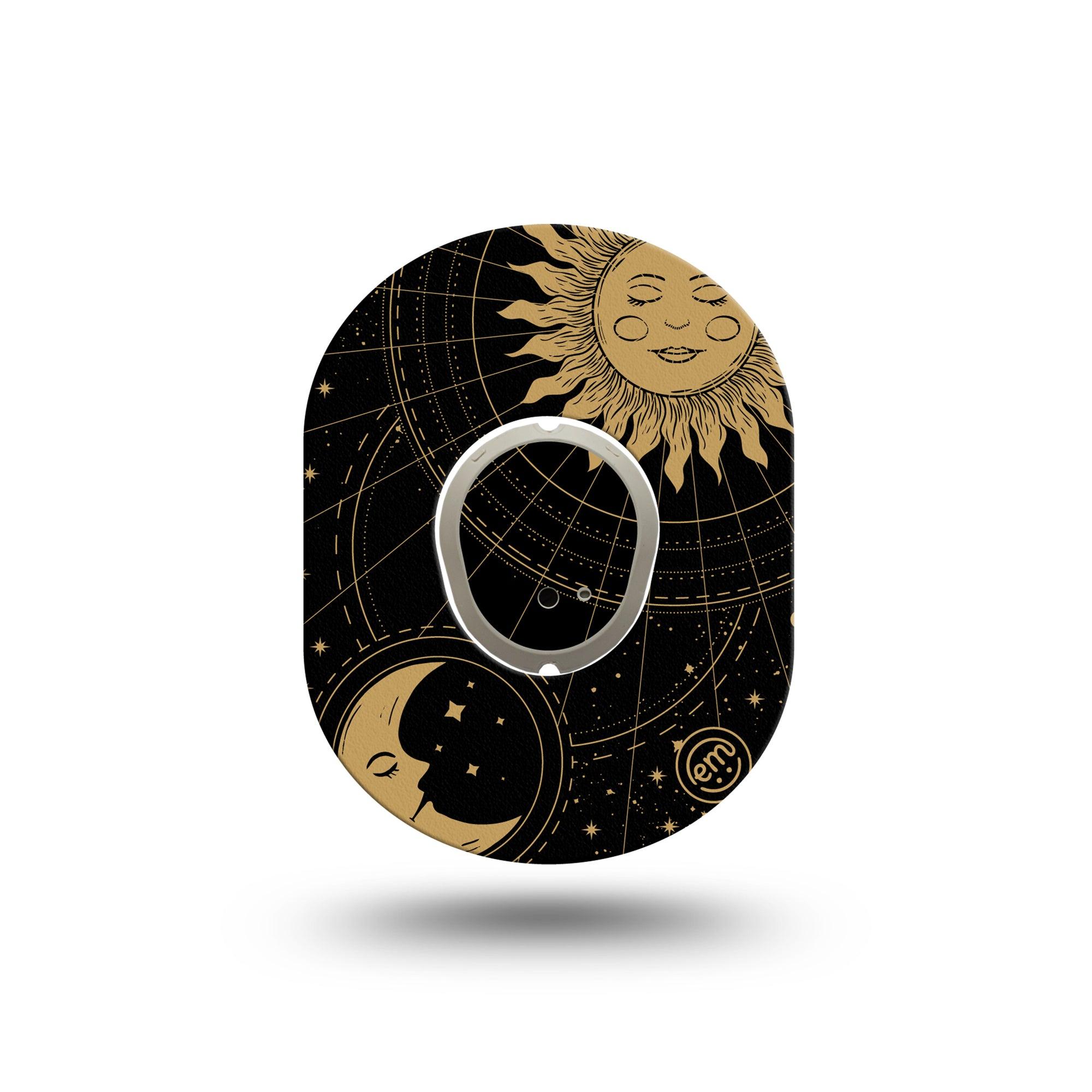 ExpressionMed Cosmic Vibes Dexcom G7 Mini Tape, Dexcom Stelo Glucose Biosensor System, Single Tape and Single Sticker, Beautiful Moon Art, Patch Continuous Glucose Monitor Design