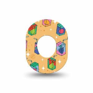 ExpressionMed Juicebox Dexcom G7 Mini Tape, Dexcom Stelo Glucose Biosensor System, Single Tape, Fruit Juice Design, CGM Overlay Patch Design, Dexcom Stelo Glucose Biosensor System