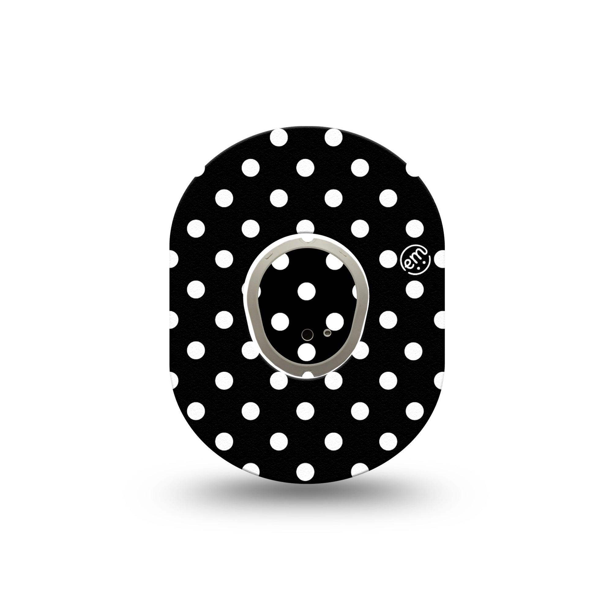 ExpressionMed Black and White Polka Dots Dexcom G7 Mini Tape, Dexcom Stelo Glucose Biosensor System, Single Tape and Single Sticker, Classic Polka Dot Fashion, Patch Continuous Glucose Monitor Design