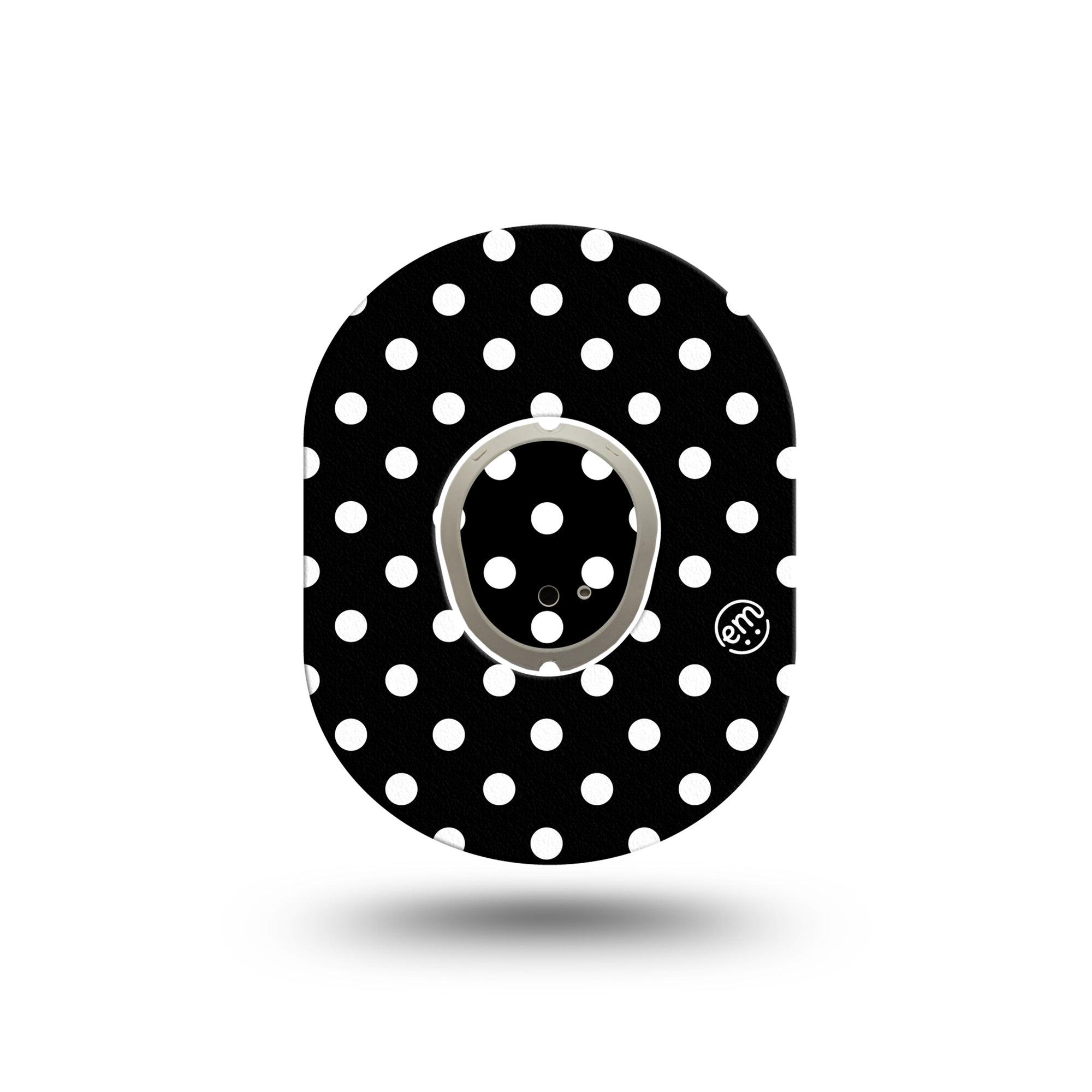 ExpressionMed Black and White Polka Dots Dexcom G7 Mini Tape, Dexcom Stelo Glucose Biosensor System, Single Tape and Single Sticker, Classic Polka Dot Fashion, Patch Continuous Glucose Monitor Design