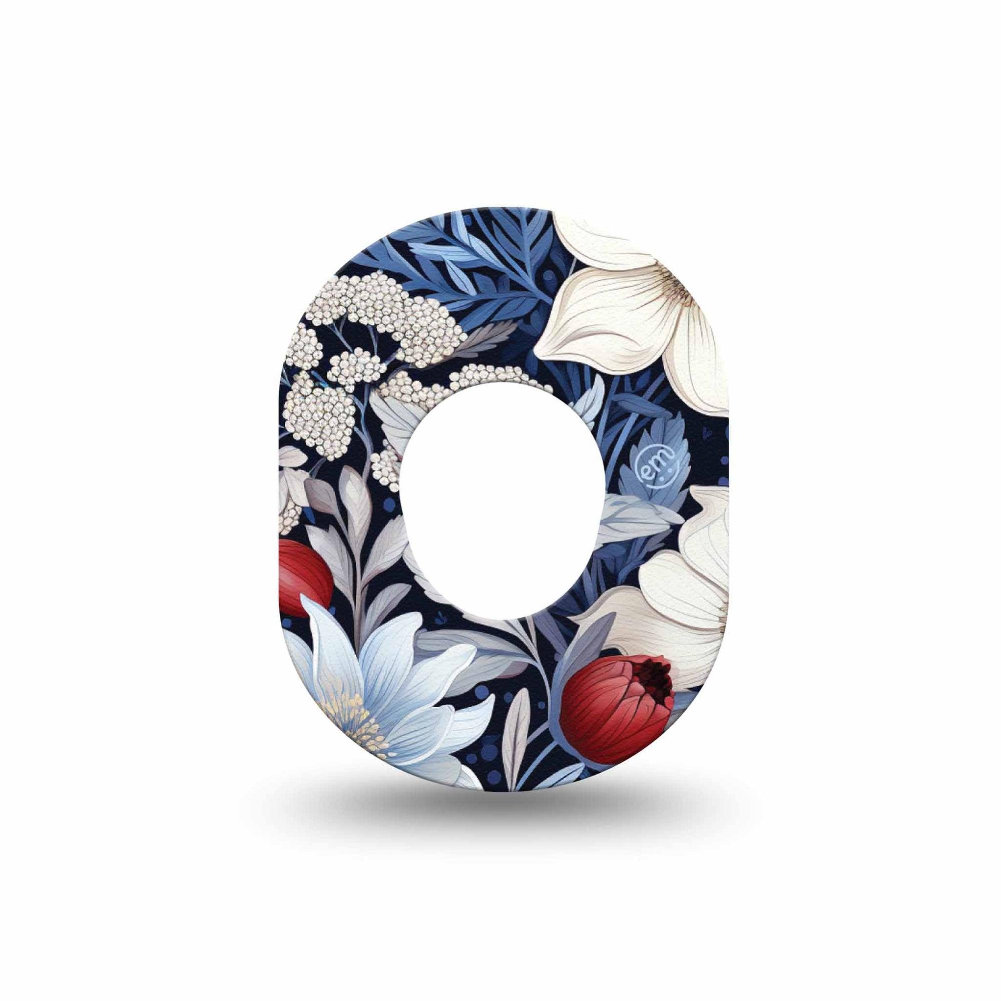 ExpressionMed Winter Floral G7 Mini Single, White Lillties, CGM Overlay Patch Design, Dexcom Stelo Glucose Biosensor System