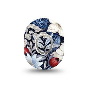 ExpressionMed Winter Floral G7 Mini, Single Tape and Single Sticker, White Lillties, CGM Overlay Patch Design, Dexcom Stelo Glucose Biosensor System