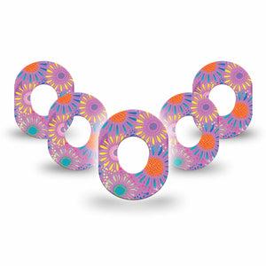 ExpressionMed Giant Daisies Dexcom G7 Mini Tape, Dexcom Stelo Glucose Biosensor System, 5-Pack Tape, Colorful Abstract by Etta Vee Patch Continuous Glucose Monitor Design, Dexcom Stelo Glucose Biosensor System