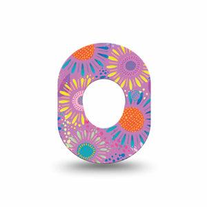 ExpressionMed Giant Daisies Dexcom G7 Mini Tape, Dexcom Stelo Glucose Biosensor System, Single Tape, Painted Daisies by Etta Vee Patch Continuous Glucose Monitor Design, Dexcom Stelo Glucose Biosensor System