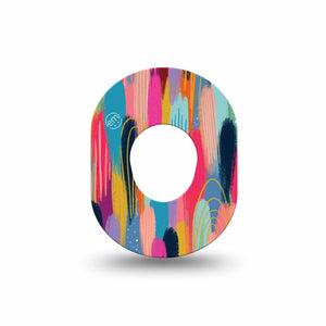 ExpressionMed Brush Strokes Dexcom G7 Mini Tape, Dexcom Stelo Glucose Biosensor System, Single Tape, Modern Abstract art by Etta Vee Patch Continuous Glucose Monitor Design, Dexcom Stelo Glucose Biosensor System