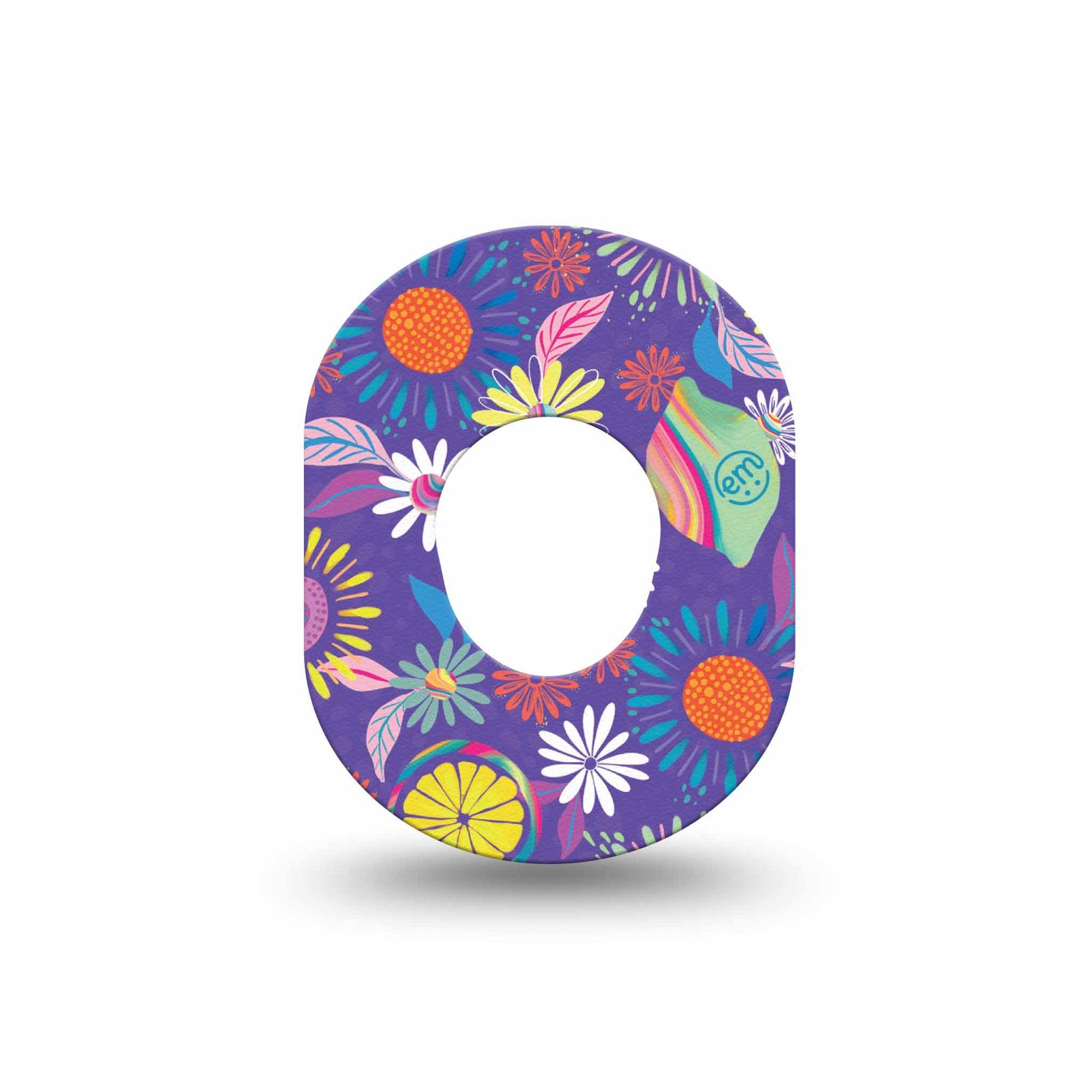 ExpressionMed Purple Flowers Dexcom G7 Mini Single Colorful Abstract by Etta Vee Patch Continuous Glucose Monitor Design, Dexcom Stelo Glucose Biosensor System