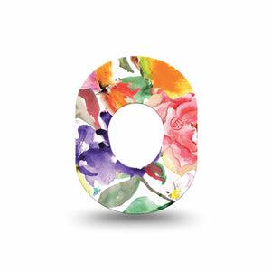 ExpressionMed Floral Art Dexcom G7 Mini Tape, Dexcom Stelo Glucose Biosensor System, Single Tape, Blossom Motif Patch Continuous Glucose Monitor Design, Dexcom Stelo Glucose Biosensor System
