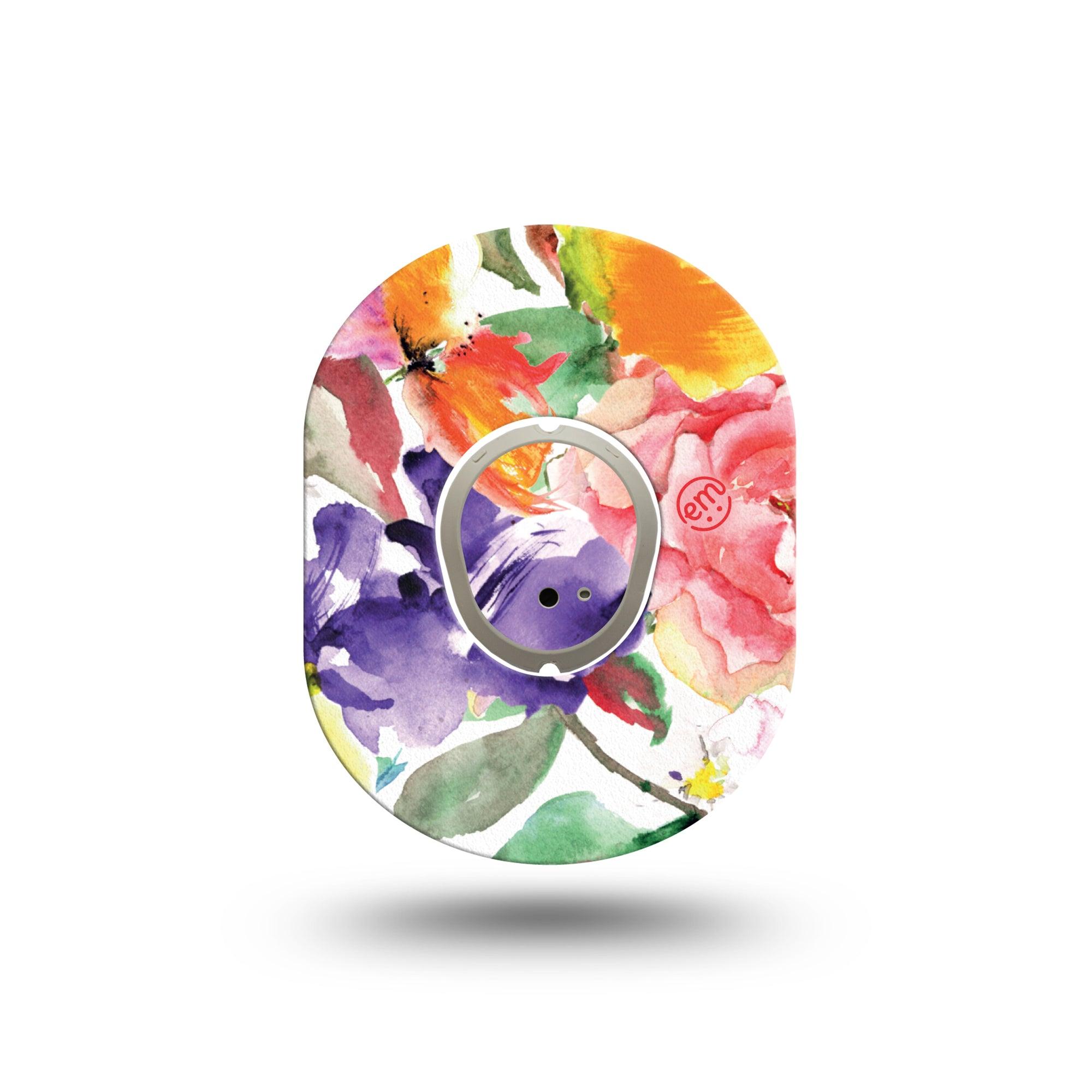 xpressionMed Floral Art Dexcom G7 Mini Tape, Dexcom Stelo Glucose Biosensor System, Single Tape and Single Sticker, Blossom Motif , Patch Continuous Glucose Monitor Design