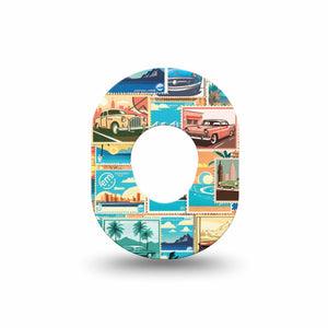 ExpressionMed Vintage Cars Dexcom G7 Mini Tape, Dexcom Stelo Glucose Biosensor System, Single Tape, Rate Stamps Patch Continuous Glucose Monitor Design, Dexcom Stelo Glucose Biosensor System