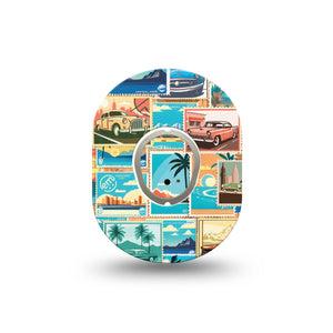ExpressionMed Vintage Cars Dexcom G7 Mini Tape, Dexcom Stelo Glucose Biosensor System, Single Tape and Single Sticker, Rate Stamps, Patch Continuous Glucose Monitor Design