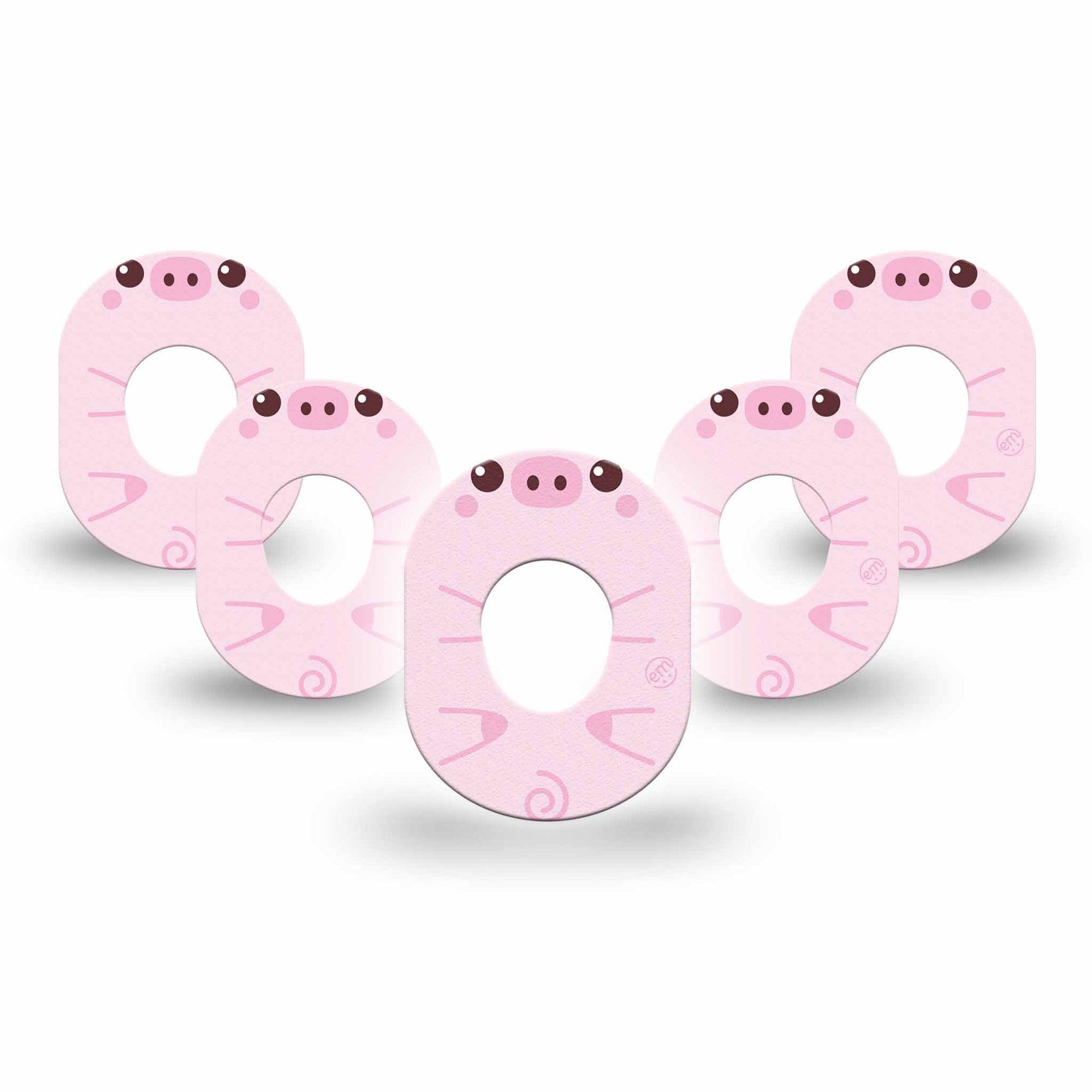 ExpressionMed Strawberry Piglet Dexcom G7 Mini Tape, Dexcom Stelo Glucose Biosensor System, 5-Pack Tape, Piglet Treats Patch Continuous Glucose Monitor Design, Dexcom Stelo Glucose Biosensor System