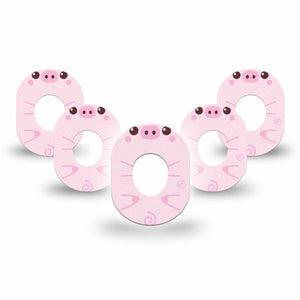 ExpressionMed Strawberry Piglet Dexcom G7 Mini Tape, Dexcom Stelo Glucose Biosensor System, 5-Pack Tape, Piglet Treats Patch Continuous Glucose Monitor Design, Dexcom Stelo Glucose Biosensor System