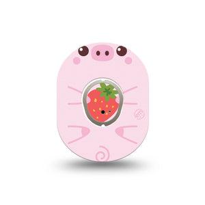 ExpressionMed Strawberry Piglet Dexcom G7 Mini Tape, Dexcom Stelo Glucose Biosensor System, Single Tape and Single Sticker, Piglet Treats, Patch Continuous Glucose Monitor Design