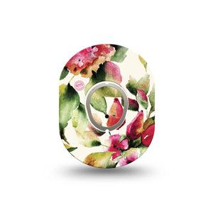ExpressionMed Floral Romance Dexcom G7 Mini Tape, Dexcom Stelo Glucose Biosensor System, Single Tape and Single Sticker, Red Flowers Adhesive Tape Design, Patch Continuous Glucose Monitor Design