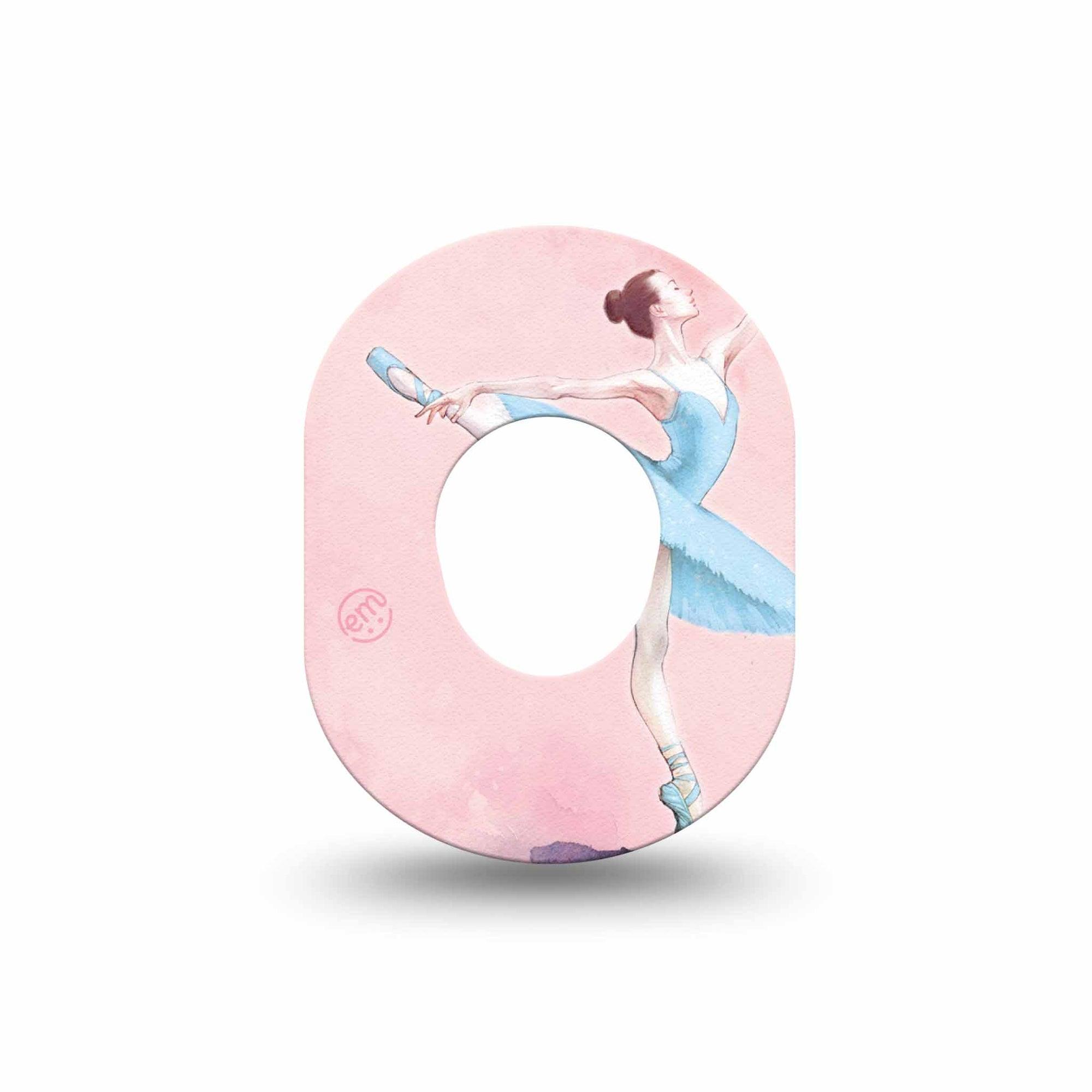 ExpressionMed Ballerina Dexcom G7 Mini Tape, Dexcom Stelo Glucose Biosensor System, Single ballet dancer Patch Continuous Glucose Monitor Design