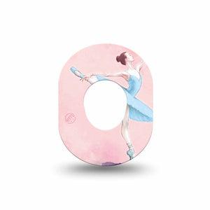 ExpressionMed Ballerina Dexcom G7 Mini Tape, Dexcom Stelo Glucose Biosensor System, Single ballet dancer Patch Continuous Glucose Monitor Design