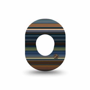 ExpressionMed Dark Stripes Dexcom G7 Mini Tape, Dexcom Stelo Glucose Biosensor System, Single dark horizontal stripes Patch Continuous Glucose Monitor Design