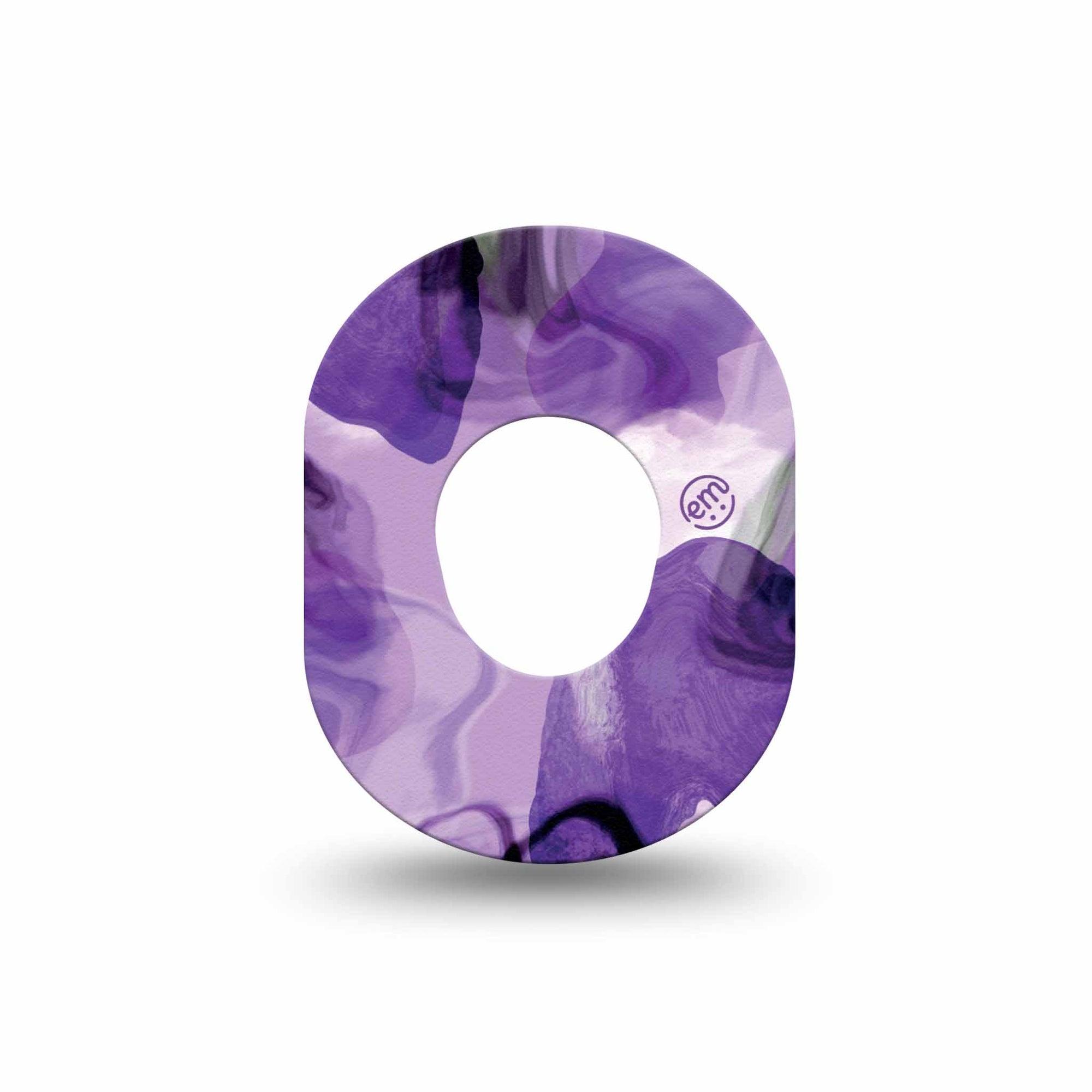 ExpressionMed Purple Storm Dexcom G7 Mini Tape, Dexcom Stelo Glucose Biosensor System, Single Stormy purple pattern Patch Continuous Glucose Monitor Design