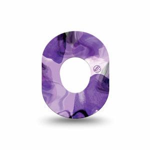 ExpressionMed Purple Storm Dexcom G7 Mini Tape, Dexcom Stelo Glucose Biosensor System, Single Stormy purple pattern Patch Continuous Glucose Monitor Design