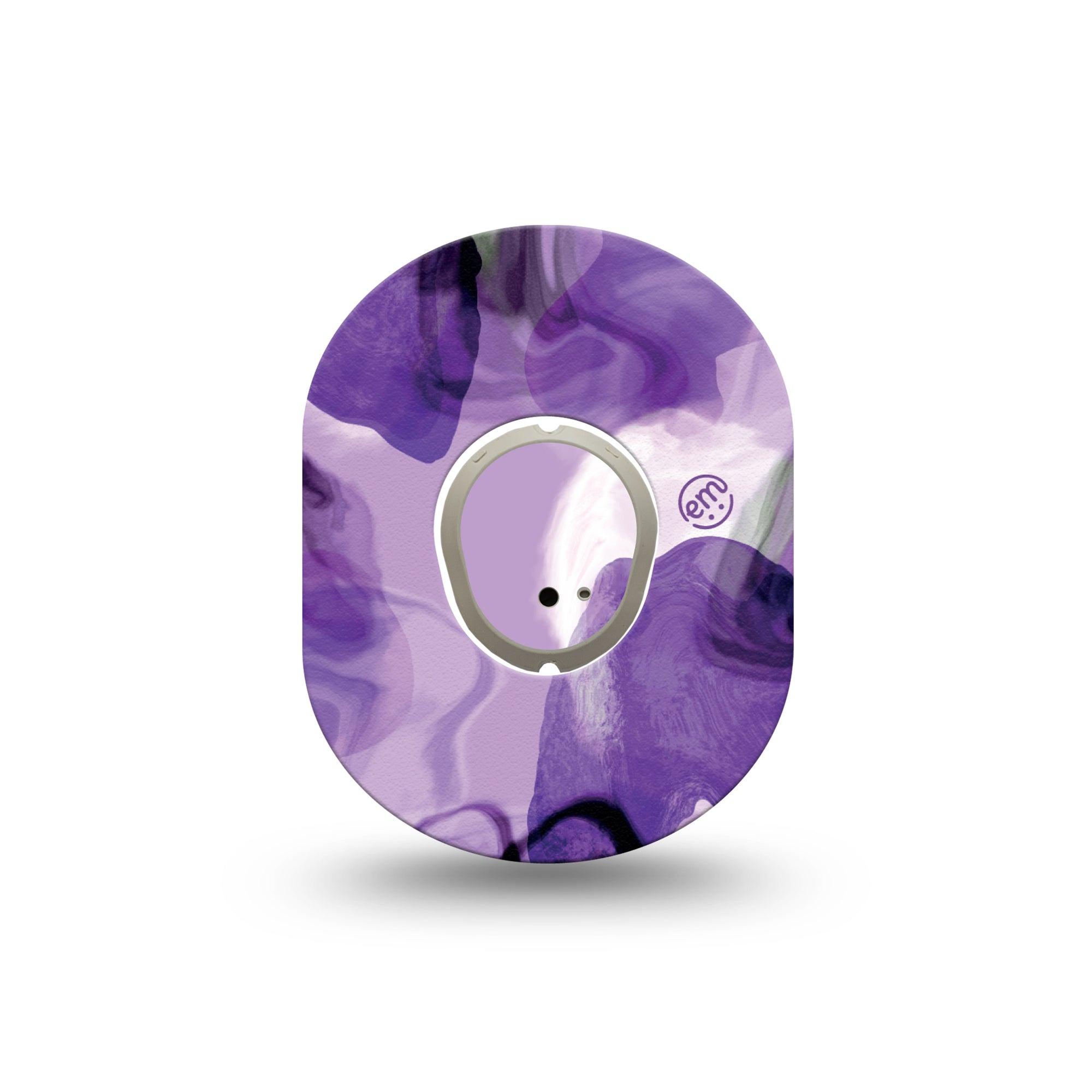 ExpressionMed Purple Storm Dexcom G7 Mini Tape, Dexcom Stelo Glucose Biosensor System, Single Tape and Sticker Stormy purple pattern Patch Continuous Glucose Monitor Design