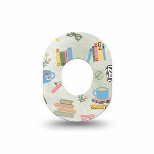 ExpressionMed Cozy Books Dexcom G7 Mini Tape, Dexcom Stelo Glucose Biosensor System, Single Serene Reading Vibe Patch Continuous Glucose Monitor Design