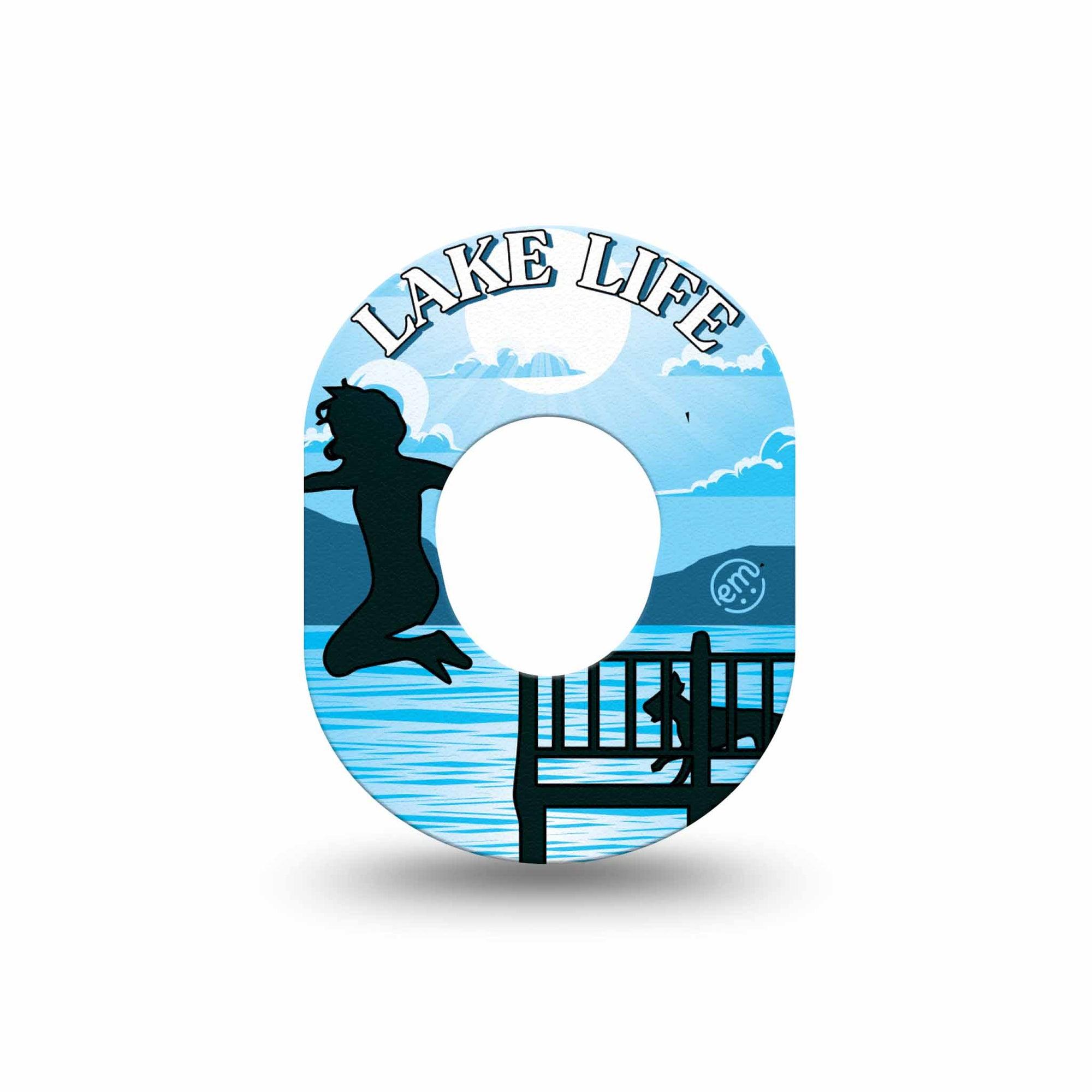 ExpressionMed Lake Life Dexcom G7 Mini Tape, Dexcom Stelo Glucose Biosensor System,  Single Tape Lakeside Summertime Patch Continuous Glucose Monitor Design