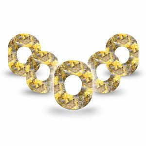 ExpressionMed Fall Camo Dexcom G7 Mini Tape, Dexcom Stelo Glucose Biosensor System,  5-Pack Hunting Yellow Camo Inspired Patch Continuous Glucose Monitor Design