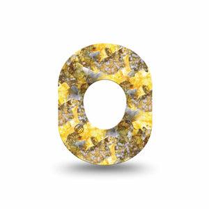 ExpressionMed Fall Camo Dexcom G7 Mini Tape, Dexcom Stelo Glucose Biosensor System,  Single Tape Yellow Blended Leaves Patch Continuous Glucose Monitor Design