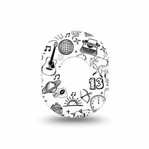 ExpressionMed Swift Dexcom G7 Mini Tape, Dexcom Stelo Glucose Biosensor System, Single Taylor Swift Music Memorabilia Patch Continuous Glucose Monitor Design