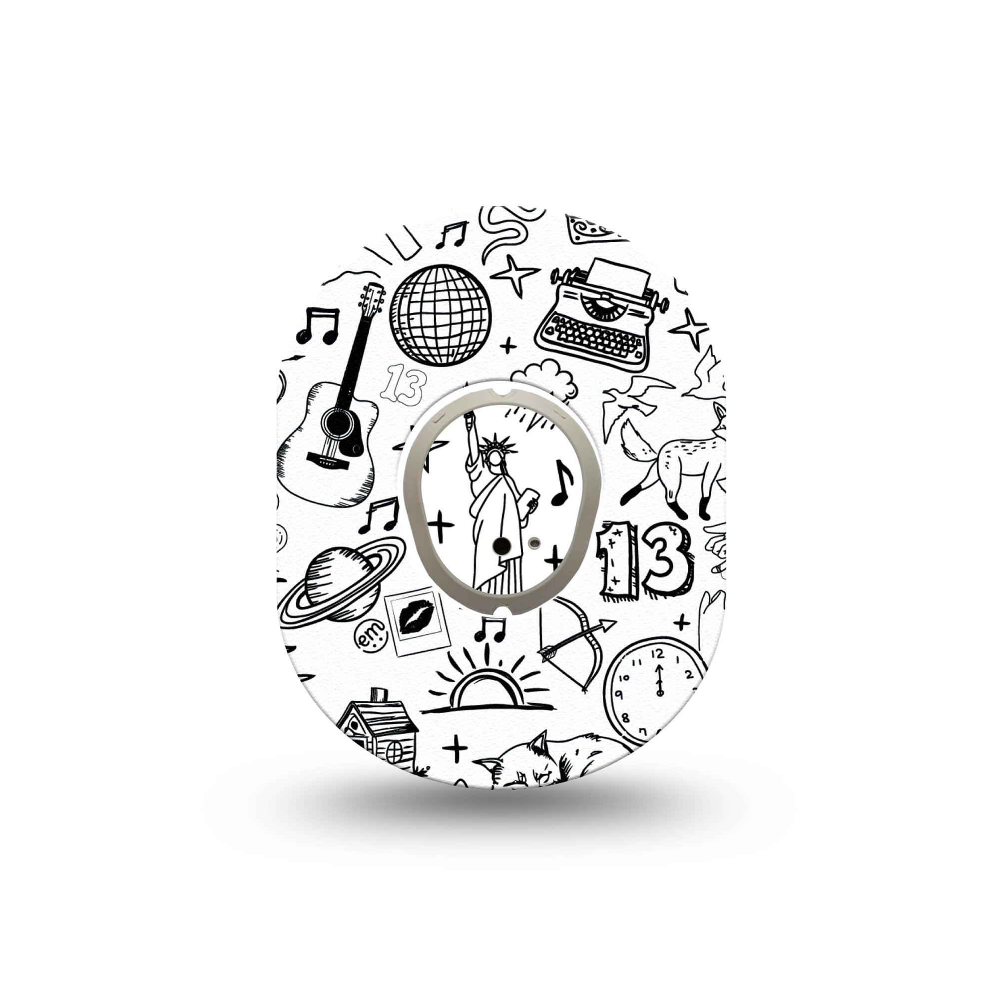 ExpressionMed Swift Dexcom G7 Mini Tape, Dexcom Stelo Glucose Biosensor System, Single Tape and Single Sticker Taylor Swift Lover Era Patch Continuous Glucose Monitor Design