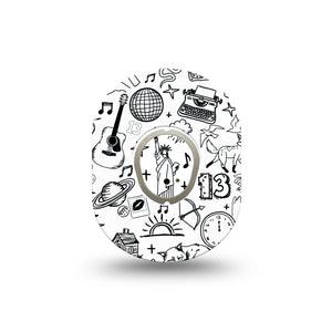 ExpressionMed Swift Dexcom G7 Mini Tape, Dexcom Stelo Glucose Biosensor System, Single Tape and Single Sticker Taylor Swift Lover Era Patch Continuous Glucose Monitor Design