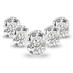 ExpressionMed Swift Dexcom G7 Mini Tape, Dexcom Stelo Glucose Biosensor System, 5-Pack Tape and 5-Pack Sticker Taylor Swift Icons Patch Continuous Glucose Monitor Design