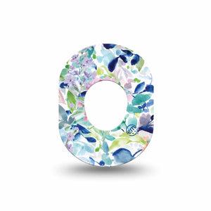 ExpressionMed Subdued Tropics Dexcom G7 Mini Tape, Dexcom Stelo Glucose Biosensor System,  Single Lightly Painted Tropic Flowers Patch Continuous Glucose Monitor Design