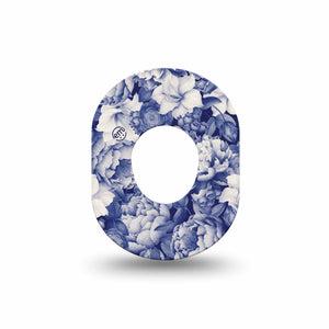 ExpressionMed Moody Blues Dexcom G7 and Stelo Mini Tape, Dexcom Stelo Glucose Biosensor System, Single Tape Beautiful Calming Blue Garden, Patch Continuous Glucose Monitor Design