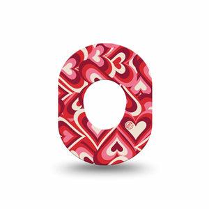 ExpressionMed Valentine Hearts Dexcom G7 Mini Tape, Dexcom Stelo Glucose Biosensor System, Single Tape Valentine's Day Hearts, Patch Continuous Glucose Monitor Design