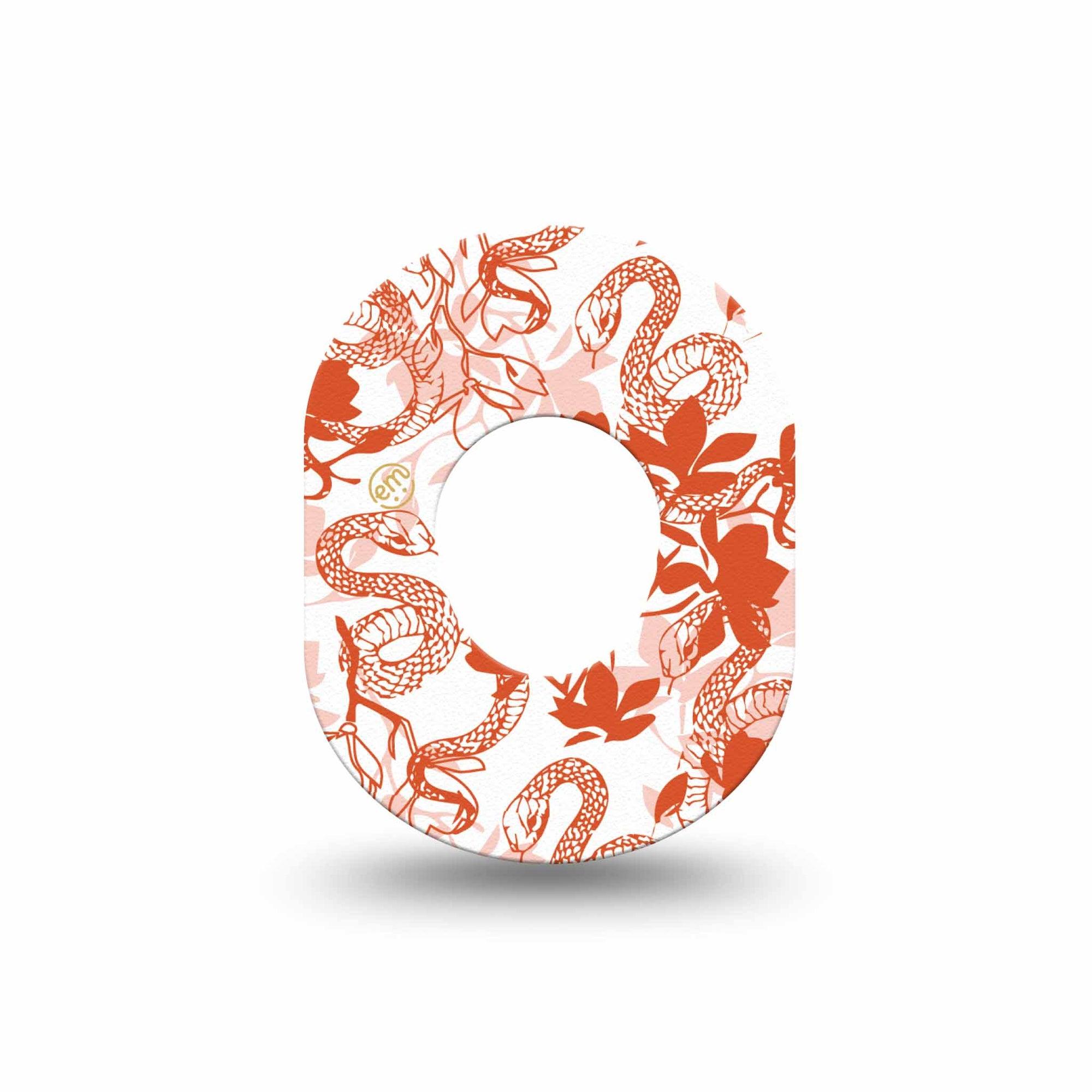 ExpressionMed Lava Coil Floral Dexcom G7 Mini Tape, Dexcom Stelo Glucose Biosensor System, Single Tape Ginger Orange Serpent Plant, Patch Continuous Glucose Monitor Design