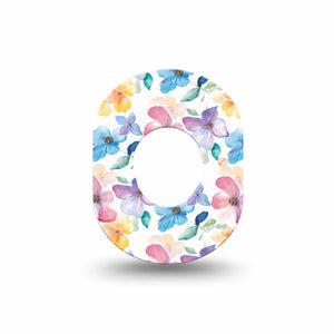 ExpressionMed Luminous Florals Dexcom G7 Mini Tape, Dexcom Stelo Glucose Biosensor System, Single Tape Sheer-Like Florals, Patch Continuous Glucose Monitor Design