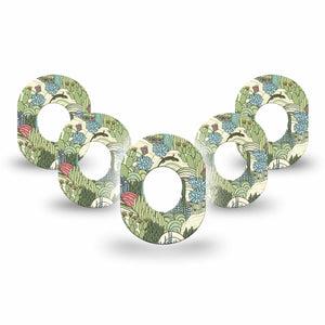 ExpressionMed Cactus Dexcom G7 Mini Tape, Dexcom Stelo Glucose Biosensor System, 5-Pack Tape Summer Cactus Plants, Patch Continuous Glucose Monitor Design