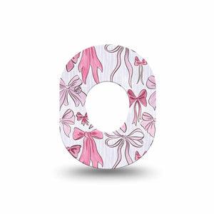 ExpressionMed Bows and Ribbons Dexcom G7 Mini Tape, Dexcom Stelo Glucose Biosensor System, Single Tape Hair Bow Inspired Pink Ribbon, Patch Continuous Glucose Monitor Design